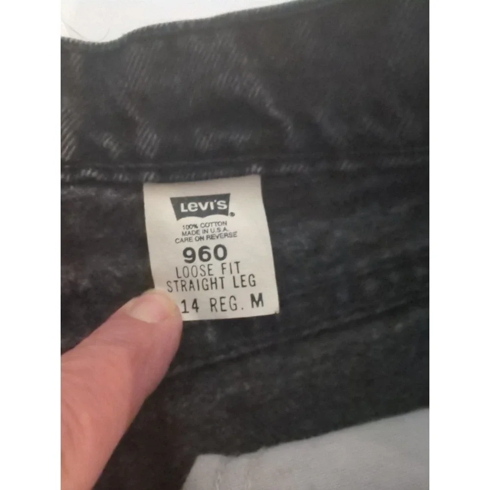 Vtg 90s Levis 960 Loose Fit Straight Leg Jeans 31x31 USA Orange Tab Washed Black